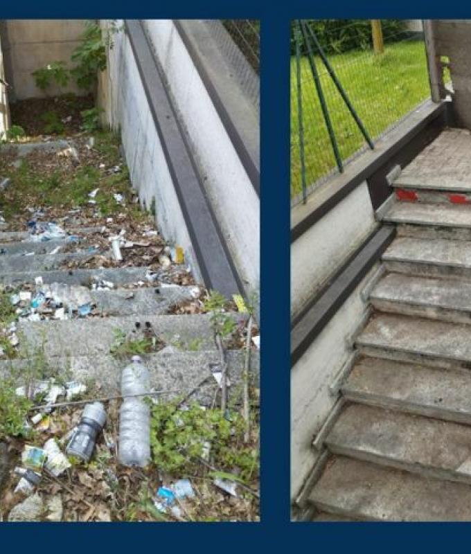 Cremona Sera – After the “Cremonasera” report, the landfill stairs in front of San Camillo were immediately cleaned by the “Limpiadores de estrellas” volunteers (in agreement with Aprica and councilor Manzi)