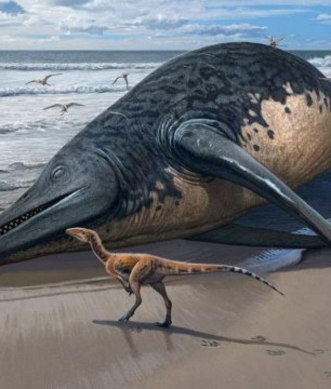 Fossil of a sea monster on the beach: a record-breaking ichthyosaur