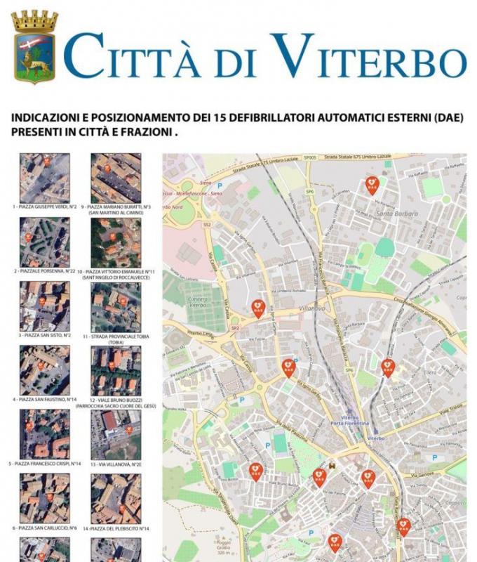 Viterbo is cardioprotected, 13 new defibrillators have been positioned in the city and in the surrounding areas