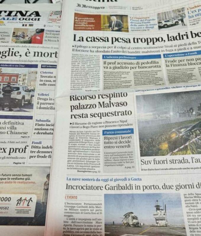 Latina newspapers in one click – 13 May 2024 – Luna Notizie – Latina News