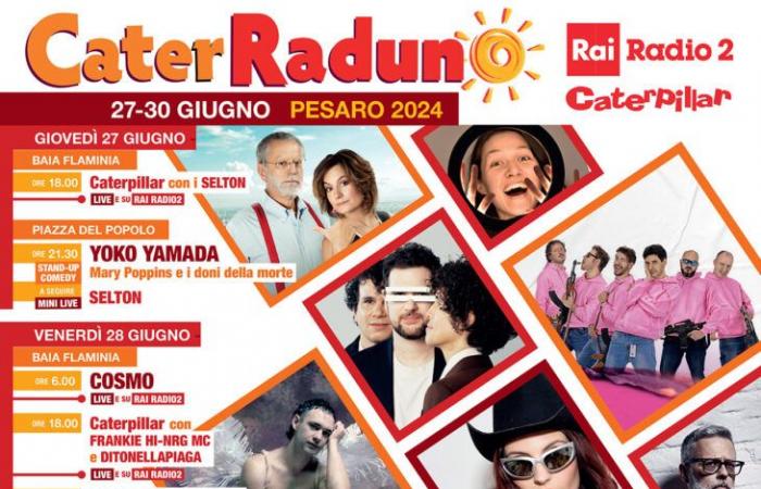 CATERRADUNO TURNS 25 YEARS: THE RAI RADIO2 FESTIVAL LAUNCHED BY CATERPILLAR, RETURNS FROM 27 TO 30 JUNE TO PESARO CAPITAL OF CULTURE 2024