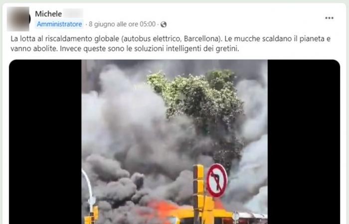 This bus that caught fire in Barcelona was not electric