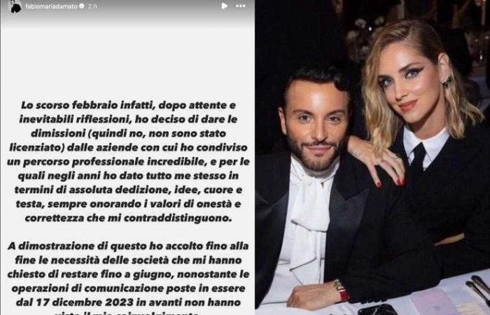 Fabio Maria Damato, rags fly after the ‘dismissal’ from Chiara Ferragni: he doesn’t agree and responds in kind