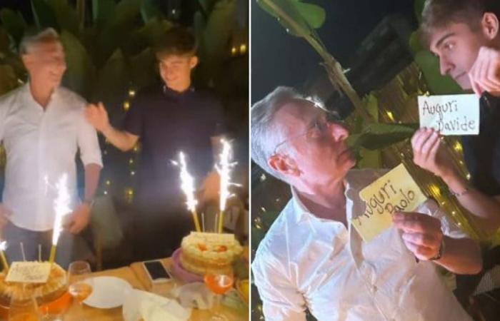 the photos of the party with his son Davide and his ex Sonia Bruganelli