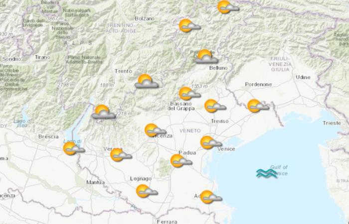 The weather in Verona and Veneto for Sunday 16 June 2024