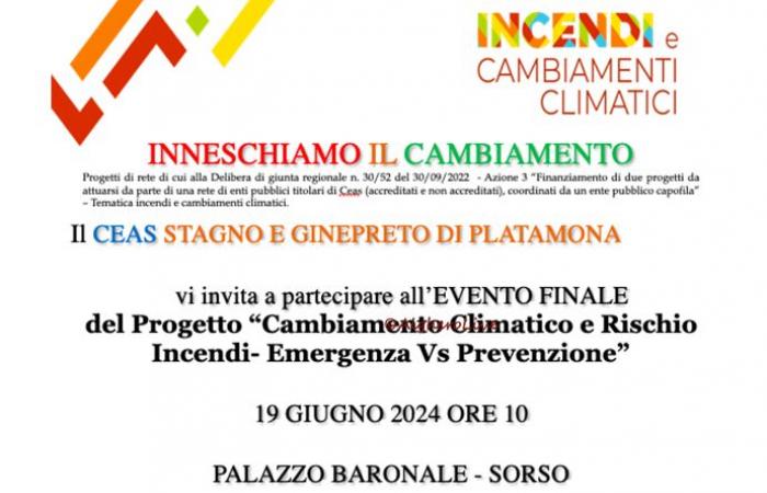 A Sorso final event of the CEAS Stagno e Ginepreto di Plamtamona project on “Climate Change and Fire Risk – Emergency vs Prevention”