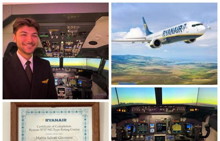 the dream of flight transformed into reality. The story of Mattia Salvati Giromini, a 23-year-old airline pilot for Ryanair, at the controls of a Boeing 737/Photo and Video