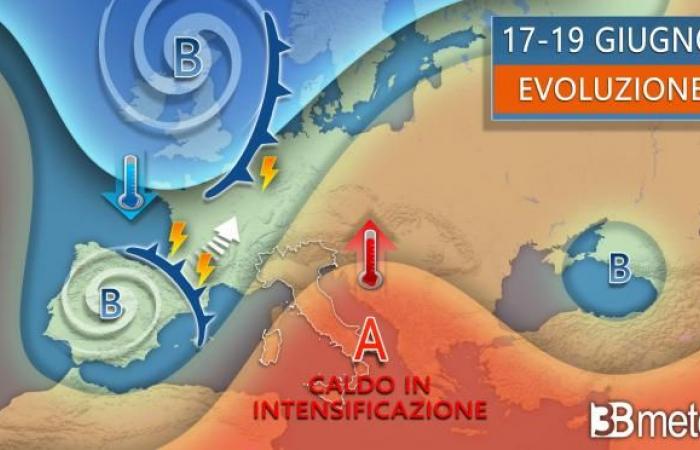 African anticyclone to the rescue this week. Sun and intense heat arriving in Italy, then a stormy break. Here’s how it will go until the weekend. « 3B Weather