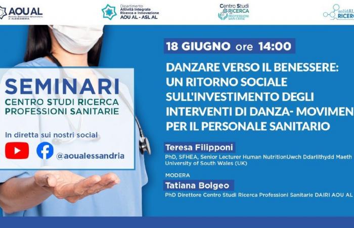 Dance therapy is the protagonist Tomorrow, June 18th, live on the social networks of the Alessandria Hospital