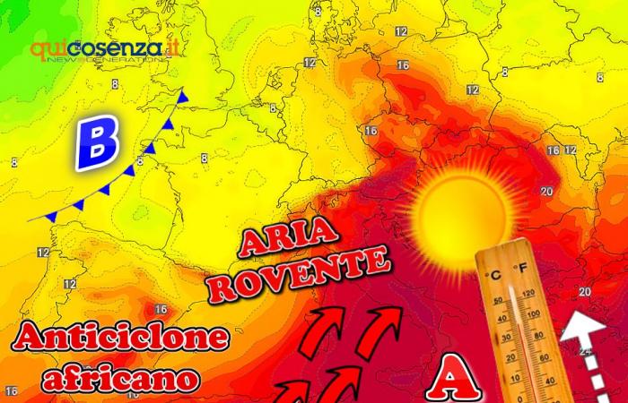 Scorching heat: “Minos” brings a new African blaze to Calabria, peaks up to 38/40 degrees