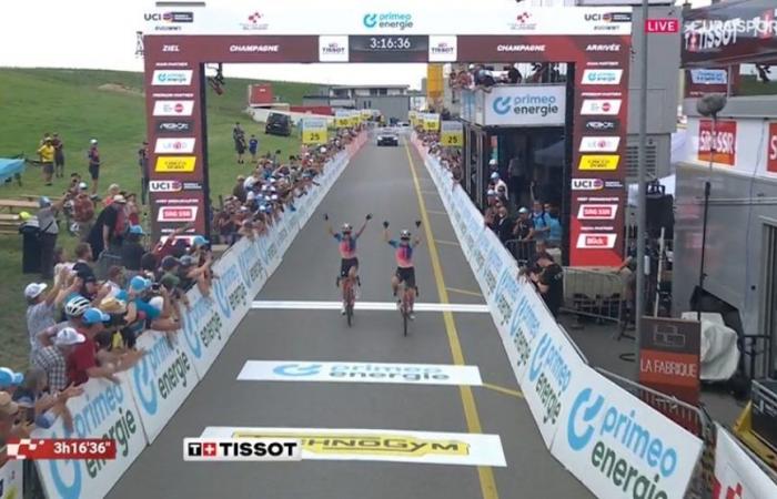 Tour of Switzerland Women 2024, Champagne is for the fugitives! Triumphal save by Neve Bradbury and Kasia Niewiadoma, 5th Elisa Longo Borghini