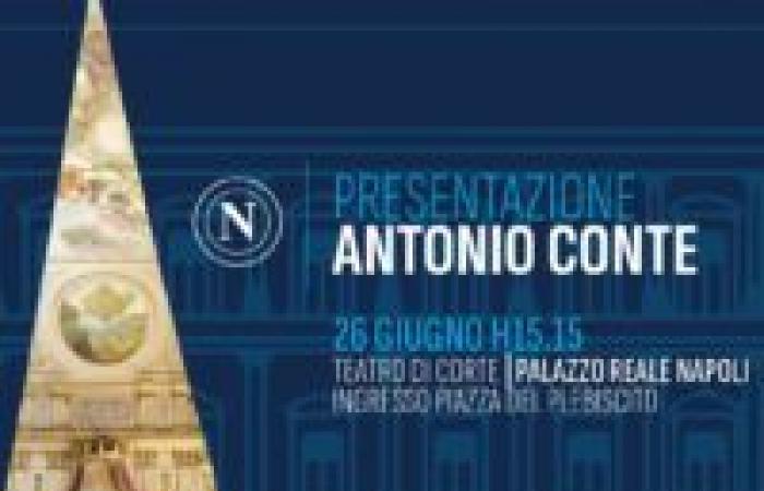Napoli will officially present Conte on June 26th at 3.15pm at Palazzo Reale
