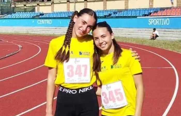Matilde Casini and Matilde Bertini on the podium in the “Giorgio Bravin” Trophy in the 80 meters and high jump