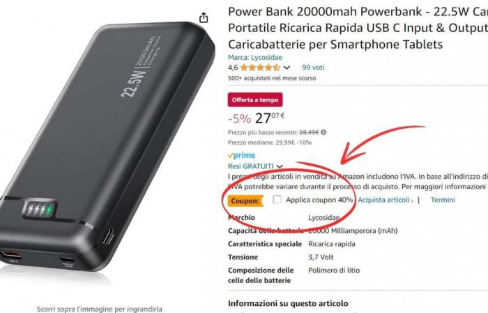 20000 mAh Power Bank and 3 outputs (almost) at HALF PRICE, now €16