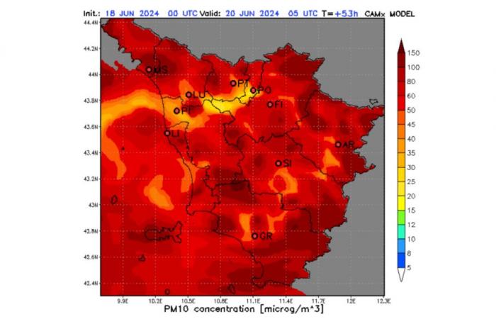 LAMMA: “In addition to the heat, large quantities of Saharan dust are also arriving in Tuscany”