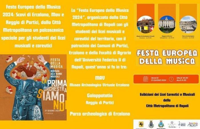 “The European Music Festival”, Friday 21 June between the Herculaneum excavations, the Mav and the Royal Palace of Portici