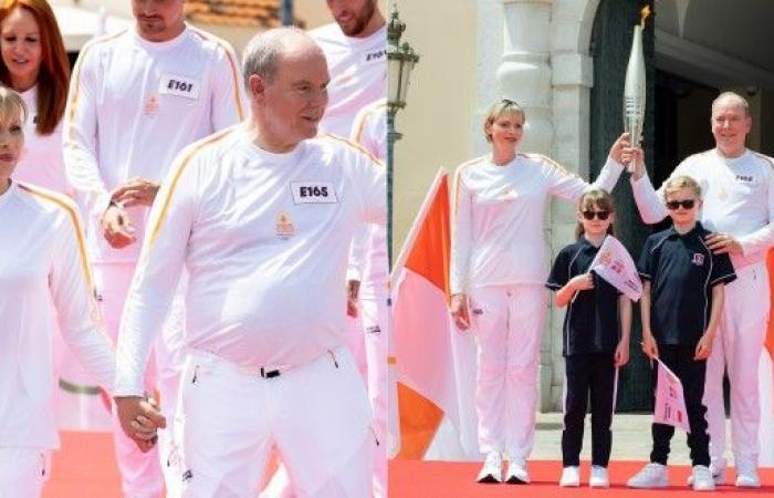 Alberto and Charlene with the Olympic flame: he cannot be seen… Photos and videos
