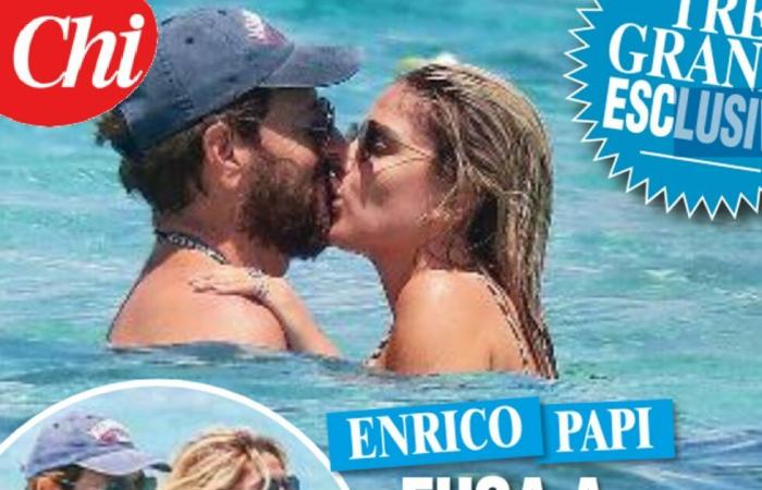 The host Enrico Papi paparazzi in intimate attitudes like ‘Chi’ with the very young model who is not his wife! Photo – Gossip.it