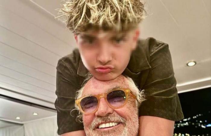 Nathan Falco (very blond) is now a photocopy of his father Briatore: here they are together