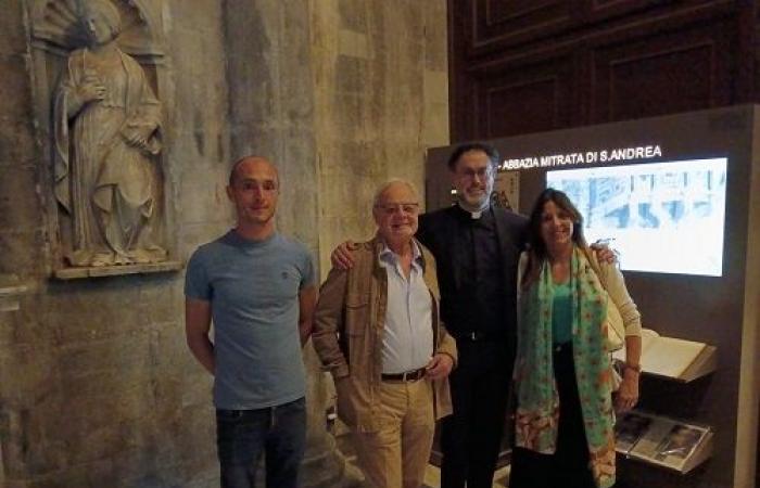 The new telematic station that tells the story of the Carrara cathedral inside the abbey has been inaugurated