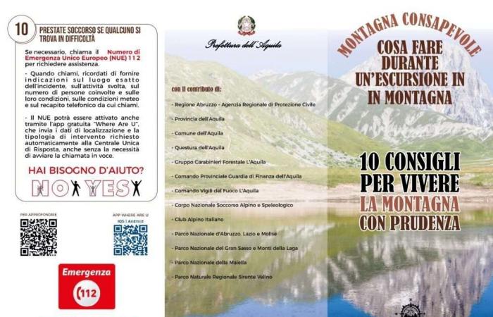 Salviano Reserve, the handbook of the Prefecture of L’Aquila for safety in the mountains