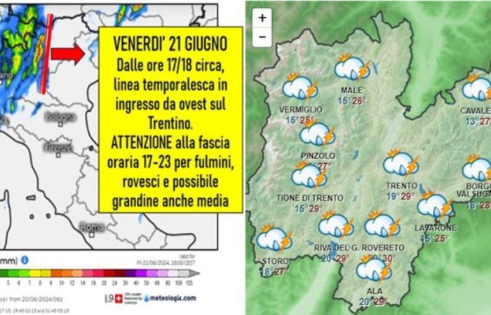 Bad weather, firefighters warn: “Risk of strong thunderstorms increases in South Tyrol”. Hail and heavy rain (over 50 millimetres) are also possible in Trentino