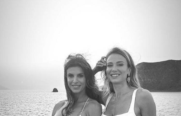 Elisabetta Canalis with the slip dress at Diletta Leotta’s pre-wedding party