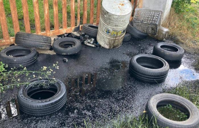 Engine oil scattered in the grass: the tire and mechanical parts landfill grows in southern Saronno
