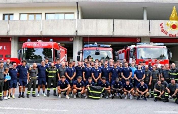 Rugby, the Under 20 national team taking lessons from the Treviso firefighters: