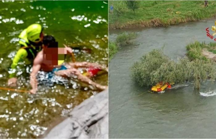 Boy “stuck” on a rock recovered by the Fire Brigade. In the Brescia area, an entire family was saved from a stranded boat