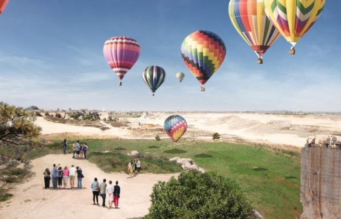 Welcome to the Galia quarries, where hot air balloons will fly
