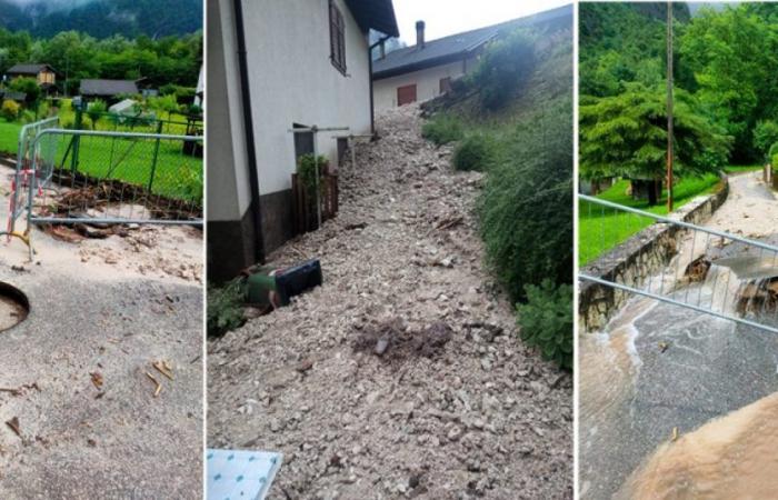 Landslides in Grigno, about ten families evacuated: inspection by technicians, work is underway to clear the streets of debris