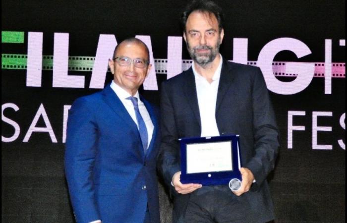 Neri Marcorè awarded by Fondazione Marche Cultura at the Filming Italy Sardegna Festival