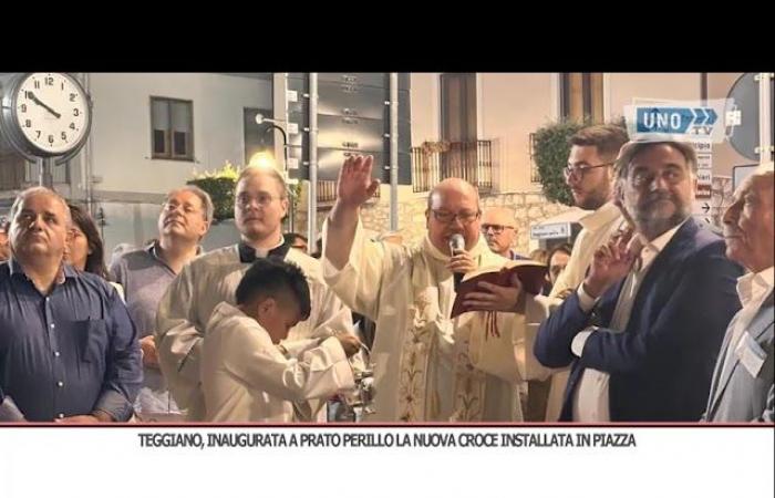 Teggiano, the new Cross installed in the square was inaugurated in Prato Perillo