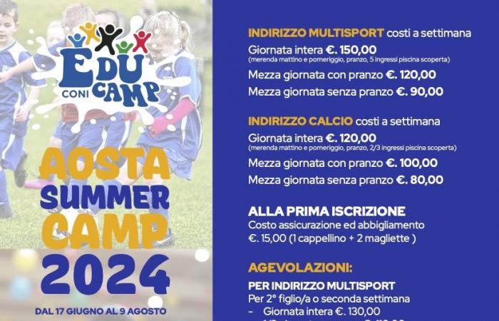The Aosta Summer Camp all-sport summer centers are back