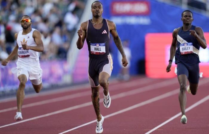 Quincy Wilson, young 400 prodigy. U18 world record, but out of the Olympics. Hall wins the Trials
