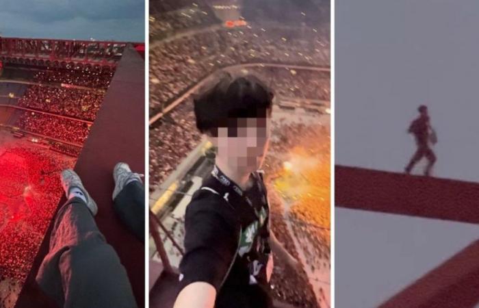 17 year old climbs to the top of the San Siro stadium. «I escaped 80 cops»
