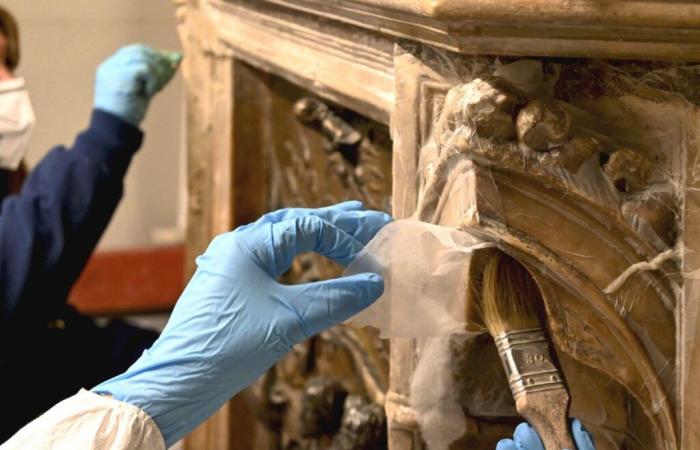 the restoration of the Baptismal Font has been completed