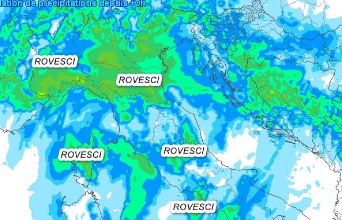 SHOWERS and THUNDERSTORMS lay siege to much of Italy