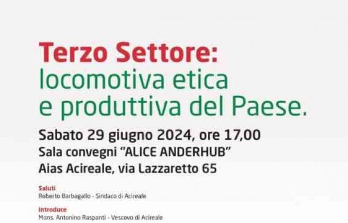 Acireale (Ct), AIAS 29 June conference “Third Sector: ethical and productive locomotive of the country”