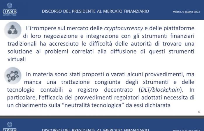 Cryptocurrencies in the sights of Consob President Savona
