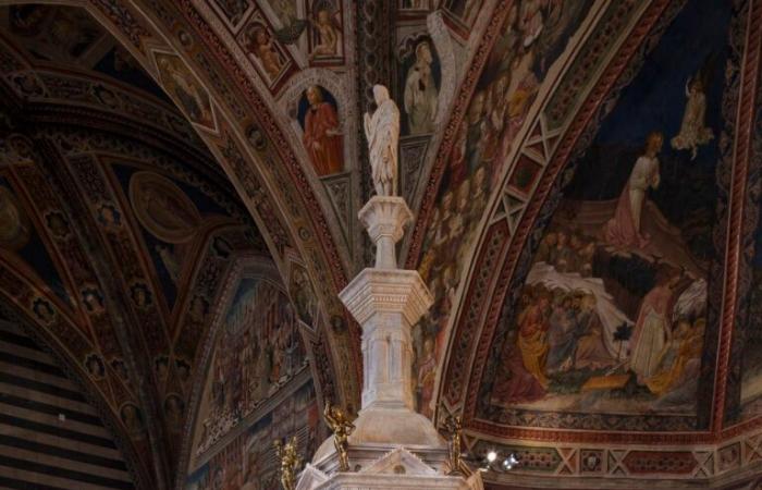 The restoration of the baptismal font of the Siena Cathedral has been completed