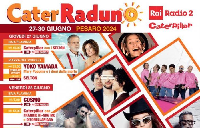 Pesaro 2024. The 25th CaterRaduno, Rai Radio2’s widespread early summer festival launched by Caterpillar, returns from 27 to 30 June
