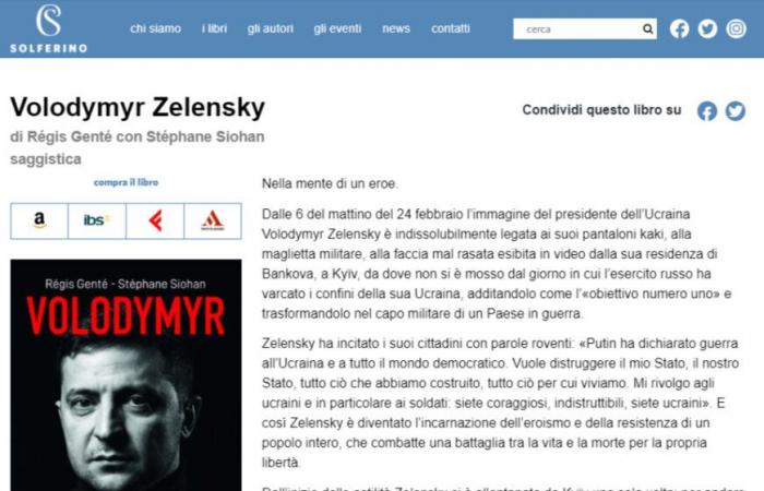 This cover of the book on Zelensky by Solferino and Corriere della Sera has been altered
