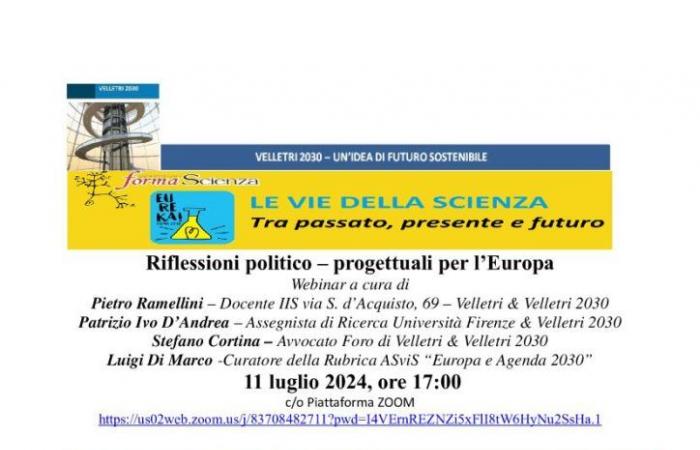 With Velletri 2030 “Political – planning reflections for Europe”