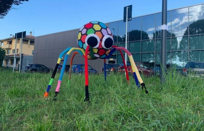 Lesmo: colorful and fantasy spiders, it is the Yarn Bombing of the Lega Filo d’Oro