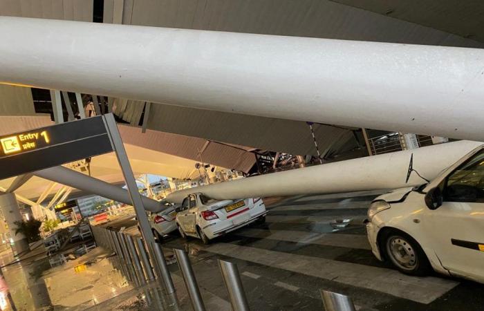 Delhi airport roof collapses after heavy thunderstorm, 1 dead, several injured