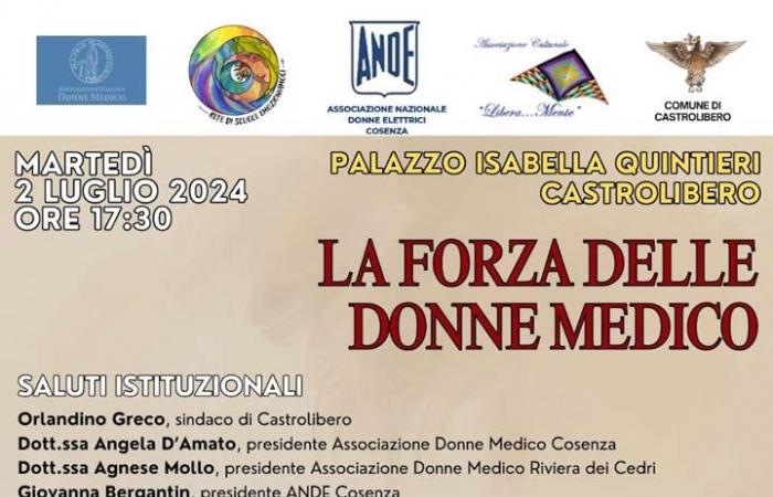 CASTROLIBERO (CS) – Tuesday in Cosenza the meeting “The strength of women doctors”
