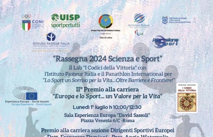 “Scienza&Sport 2024”, in the “Sassoli” Room, award for Francesco Damiani