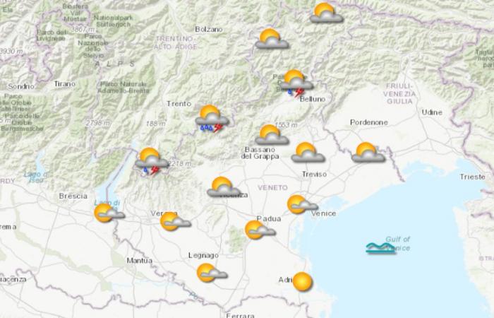 The weather in Verona and Veneto for Sunday 30 June 2024
